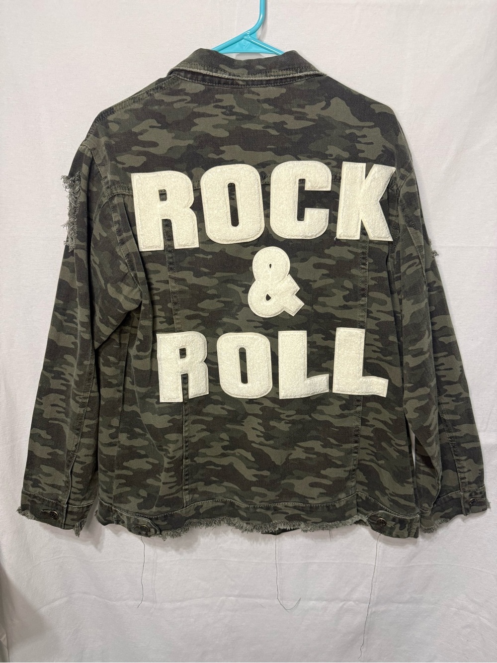 Jaded Gypsy Camo Jacket with 'ROCK & ROLL' Patch on back - Size S/M